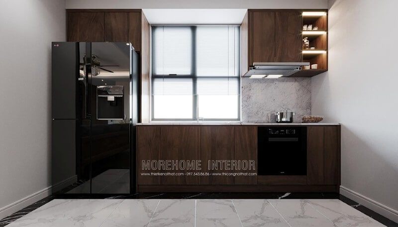 Tủ bếp gỗ công nghiệp đẹp mắt